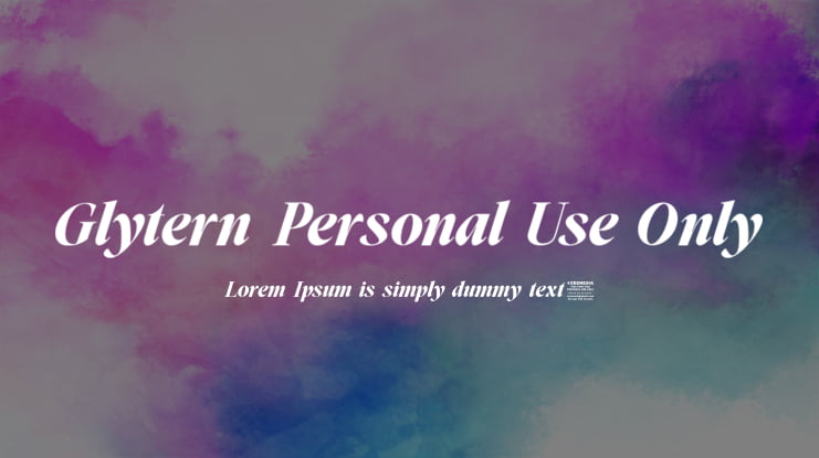 Glytern Personal Use Only Font