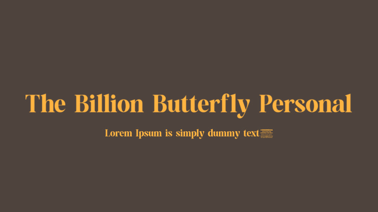 The Billion Butterfly Personal Font Family