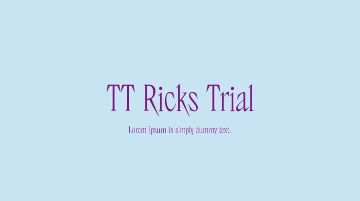 TT Ricks Trial Font Family