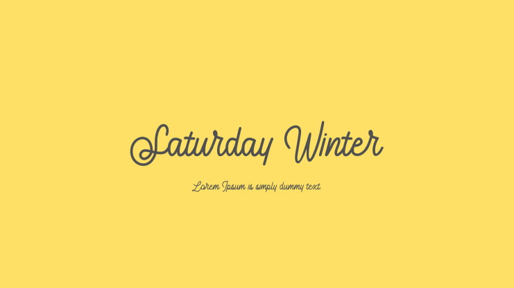 Saturday Winter Font