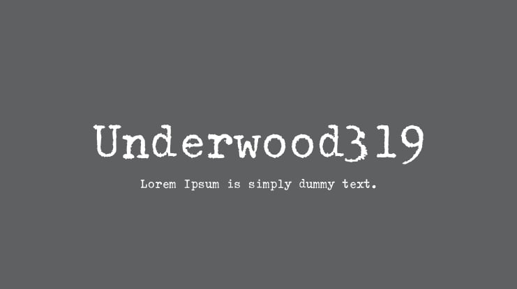 Underwood319 Font