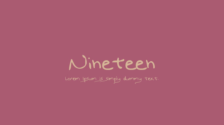 Nineteen Font