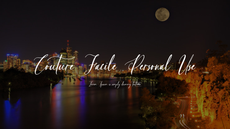 Couture Facile Personal Use Font