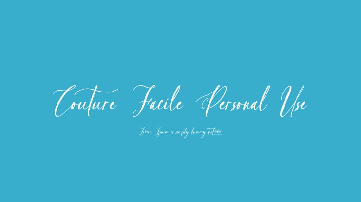 Couture Facile Personal Use Font