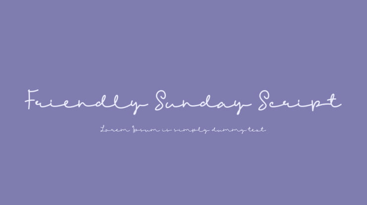 Friendly Sunday Script Font