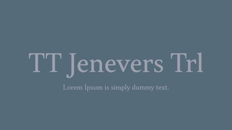 TT Jenevers Trl Font Family