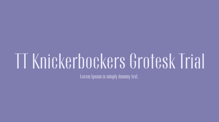 TT Knickerbockers Grotesk Trial Font