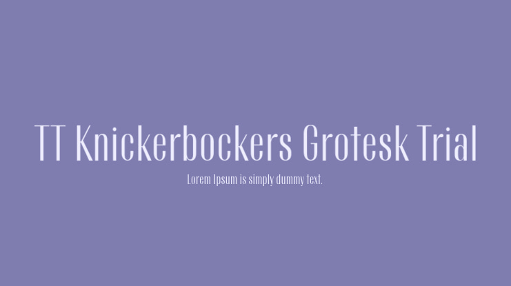 TT Knickerbockers Grotesk Trial Font