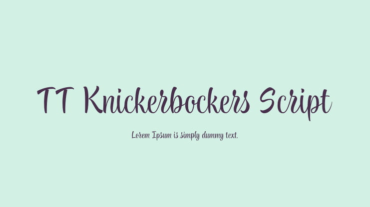 TT Knickerbockers Script Font