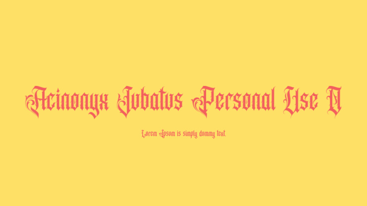 Acinonyx Jubatus Personal Use O Font