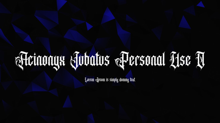 Acinonyx Jubatus Personal Use O Font