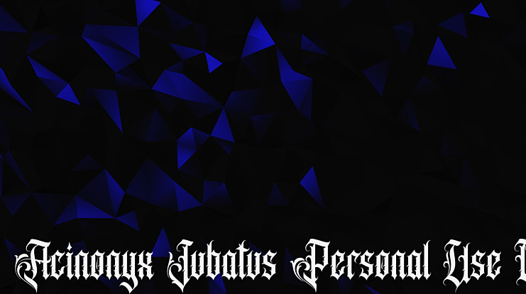 Acinonyx Jubatus Personal Use O Font