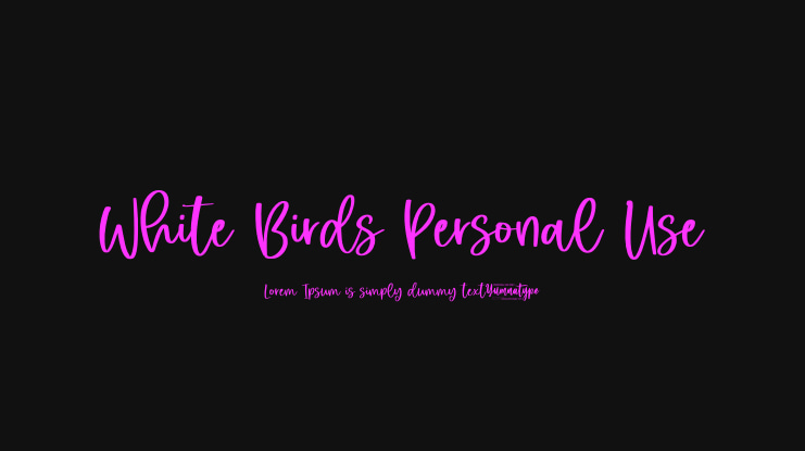 White Birds Personal Use Font