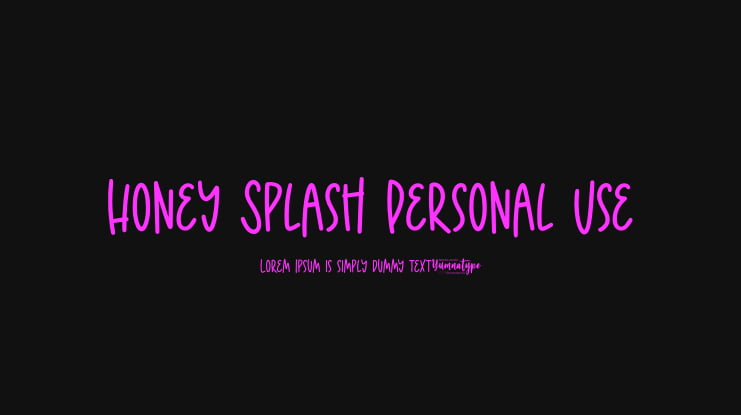 Honey Splash Personal Use Font