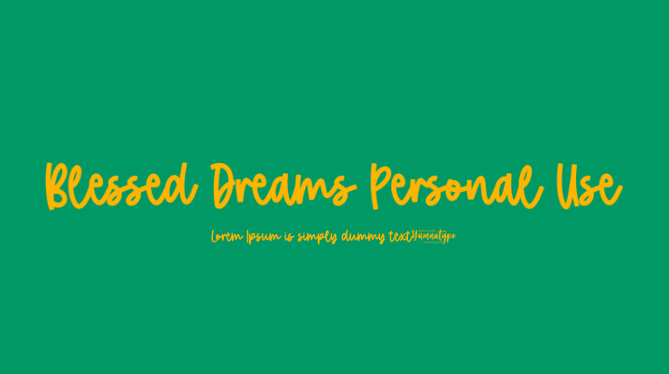 Blessed Dreams Personal Use Font