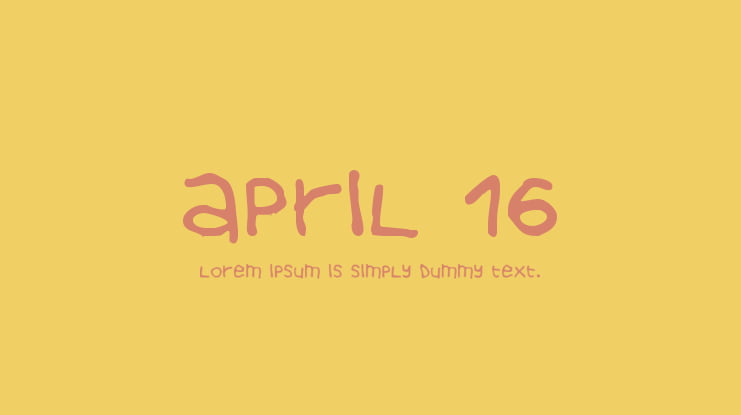 April 16 Font