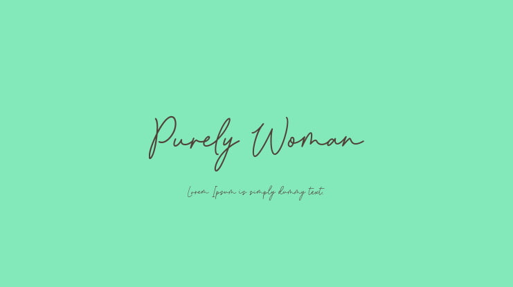 Purely Woman Font