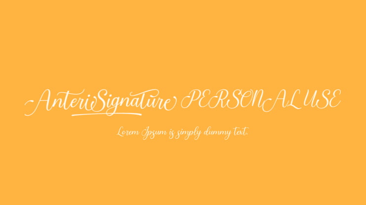 Anteri Signature PERSONAL USE Font