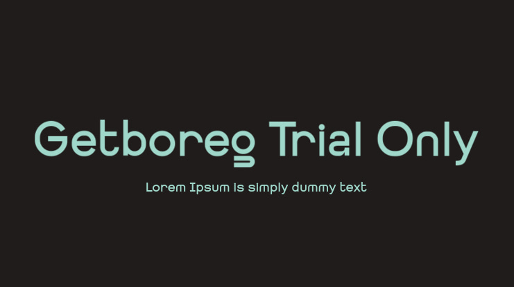 Getboreg Trial Only Font