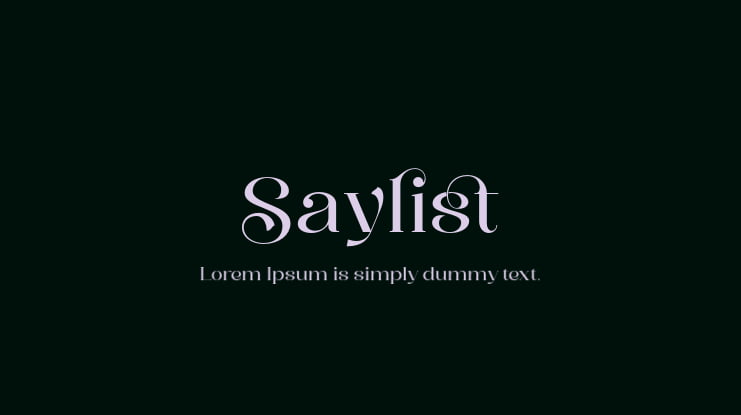 Saylist Font : Download Free for Desktop & Webfont