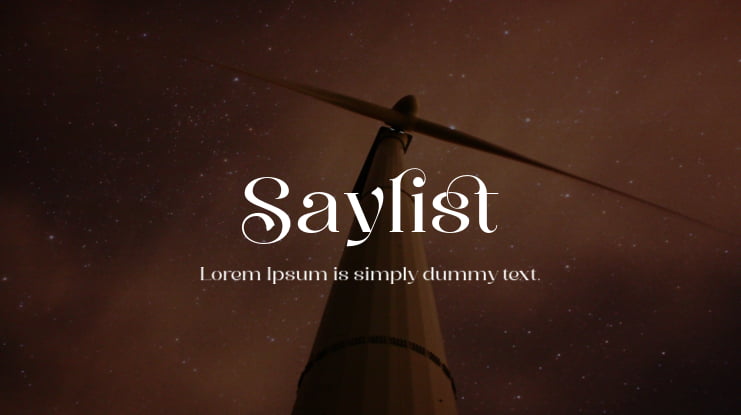 Saylist Font