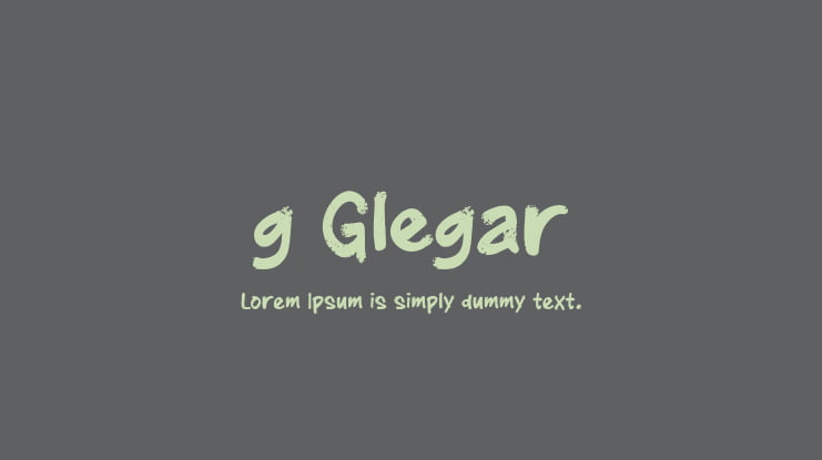 g Glegar Font