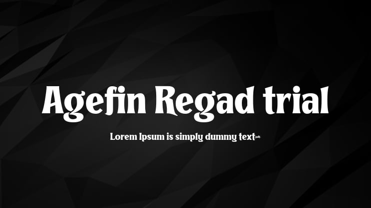Agefin Regad trial Font Family