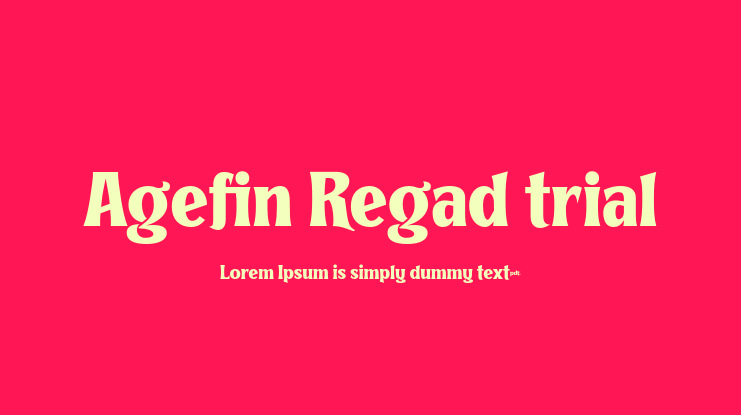 Agefin Regad trial Font Family
