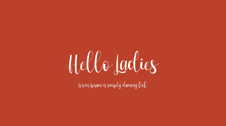 Hello Ladies Font