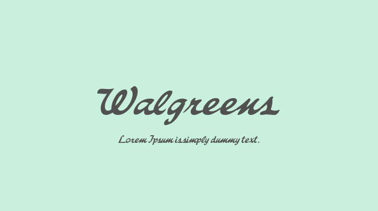 Walgreens Font