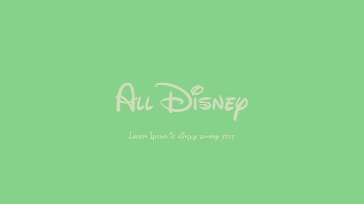 All Disney Font Family