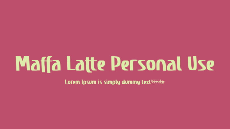 Maffa Latte Personal Use Font