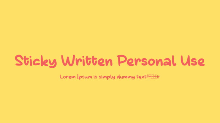 Sticky Written Personal Use Font
