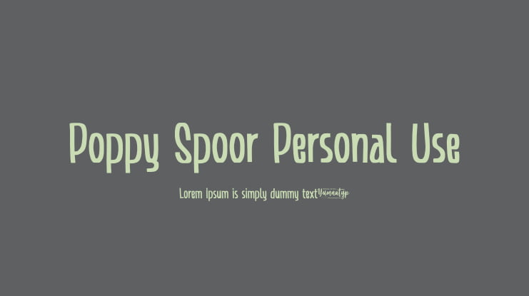 Poppy Spoor Personal Use Font