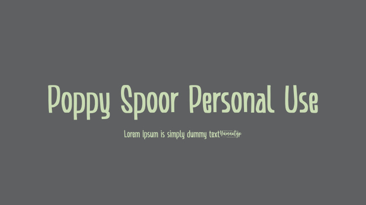 Poppy Spoor Personal Use Font