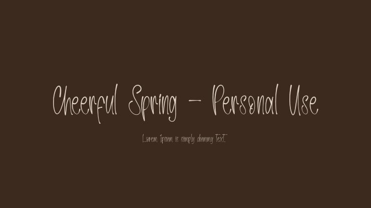 Cheerful Spring - Personal Use Font