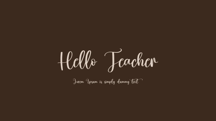 Hello Teacher Font