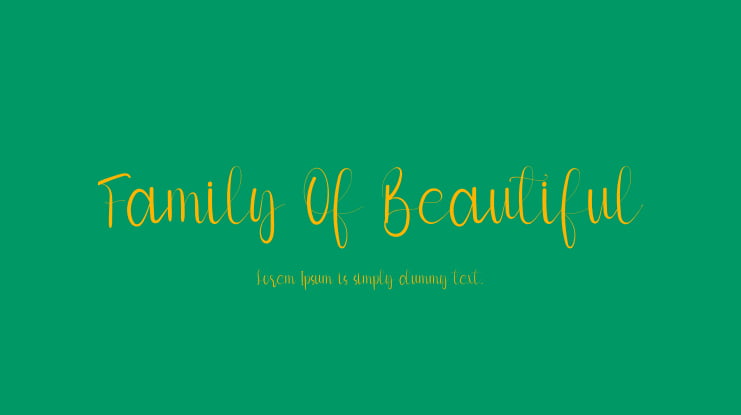 Family Of Beautiful Font