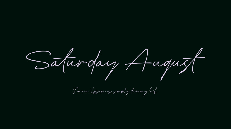 Saturday August Font