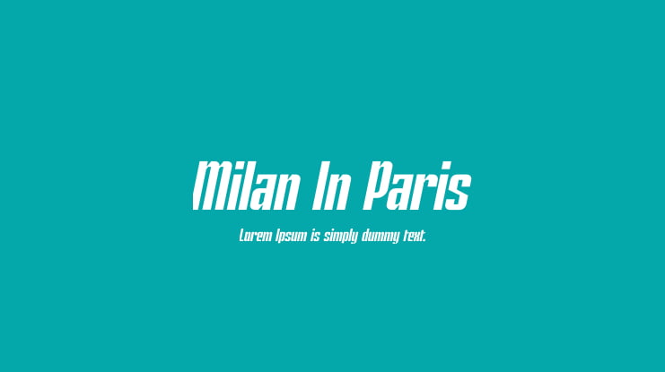 Milan In Paris Font