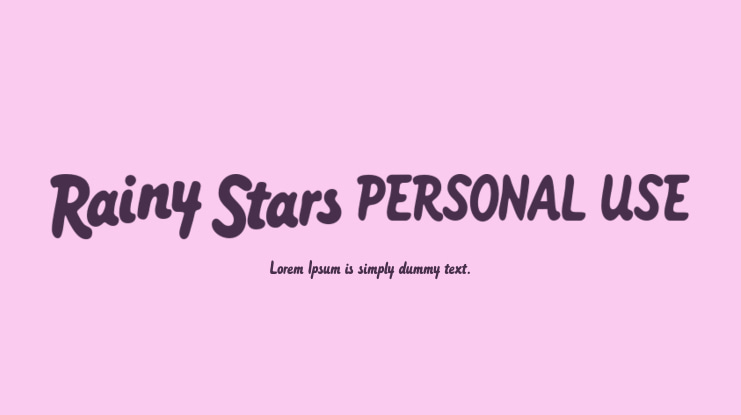 Rainy Stars PERSONAL USE Font