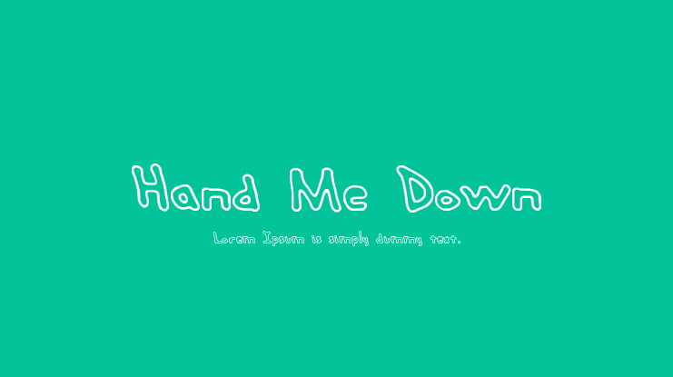 Hand Me Down Font Family