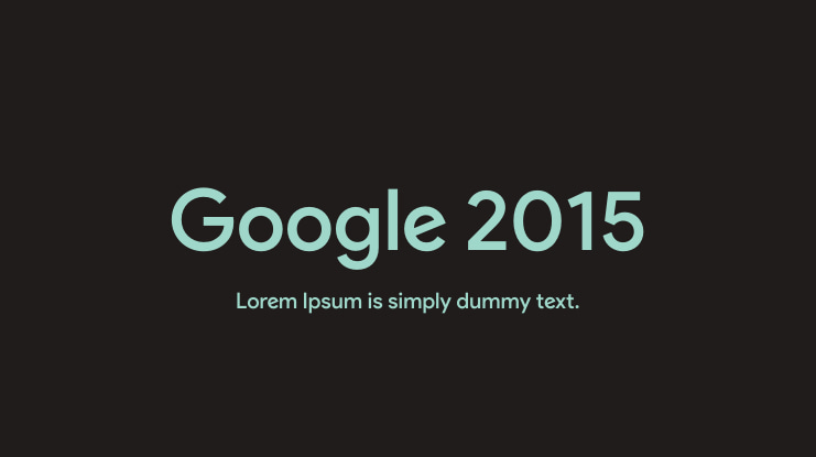 Google 2015 Font