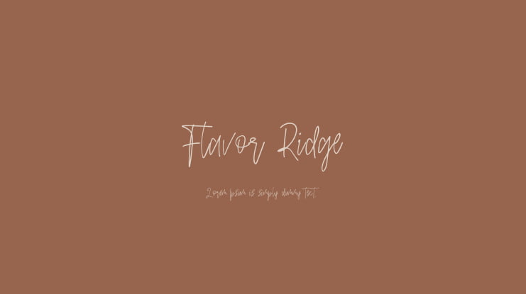 Flavor Ridge Font
