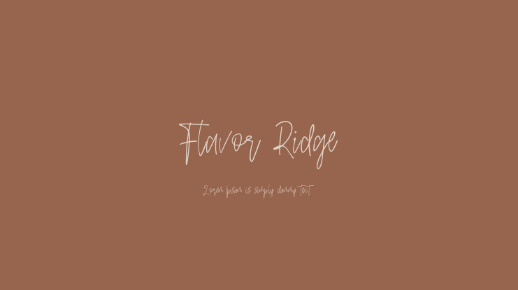 Flavor Ridge Font