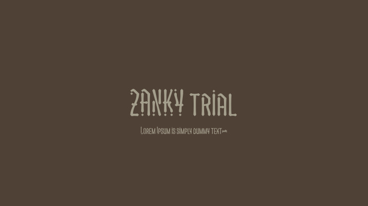 ZANKY trial Font