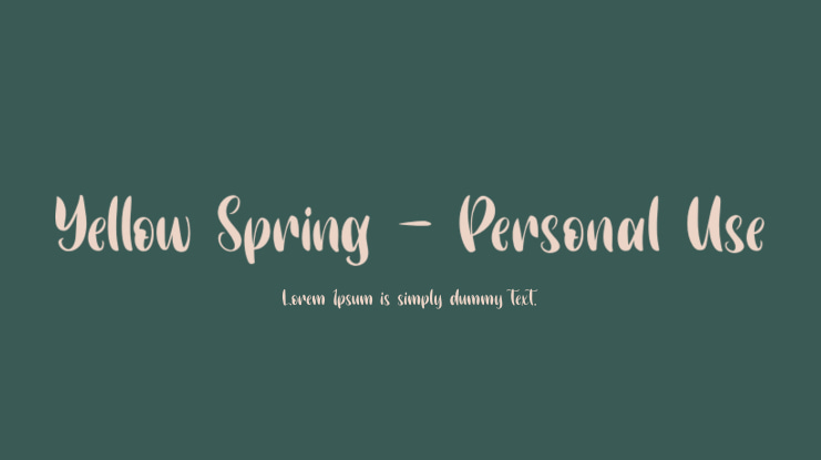 Yellow Spring - Personal Use Font