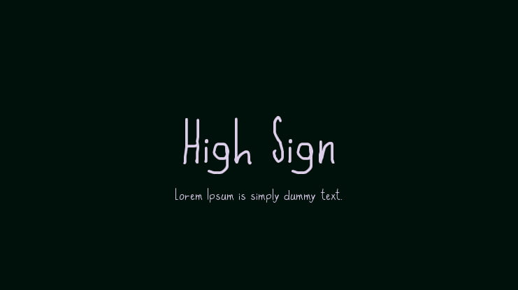 High Sign Font