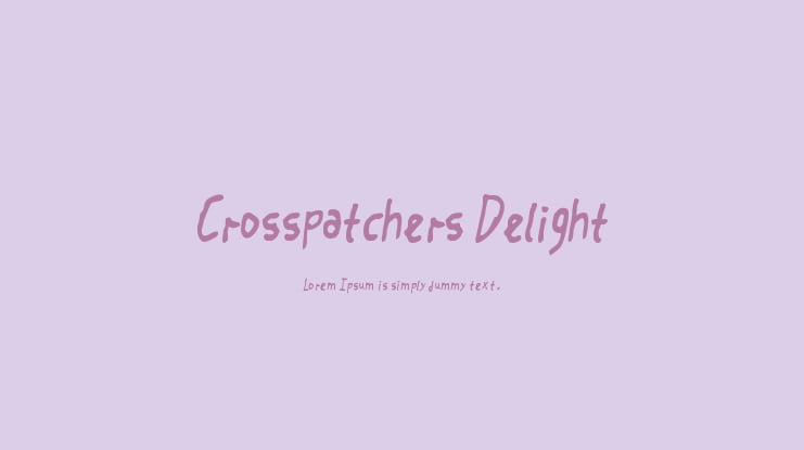 Crosspatchers Delight Font Family