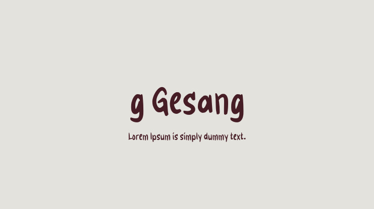 g Gesang Font